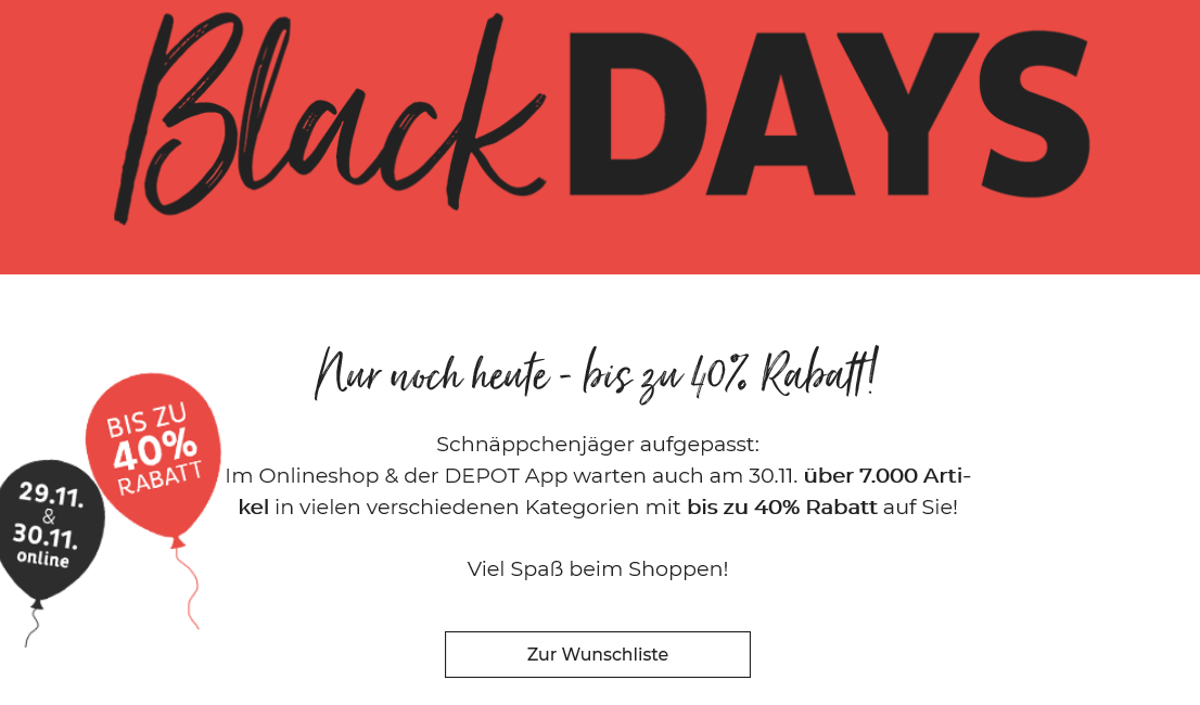 Depot Black Friday 2022: Rabatte und Schnäppchen im Überblick - What Day Is Black Friday Deals 2022